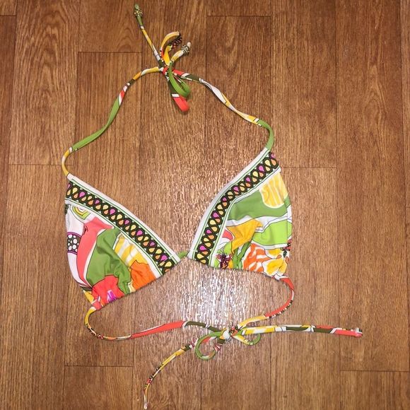 Trina Turk Colorful Abstract String Bikini/ Swim Top - Picture 1 of 6
